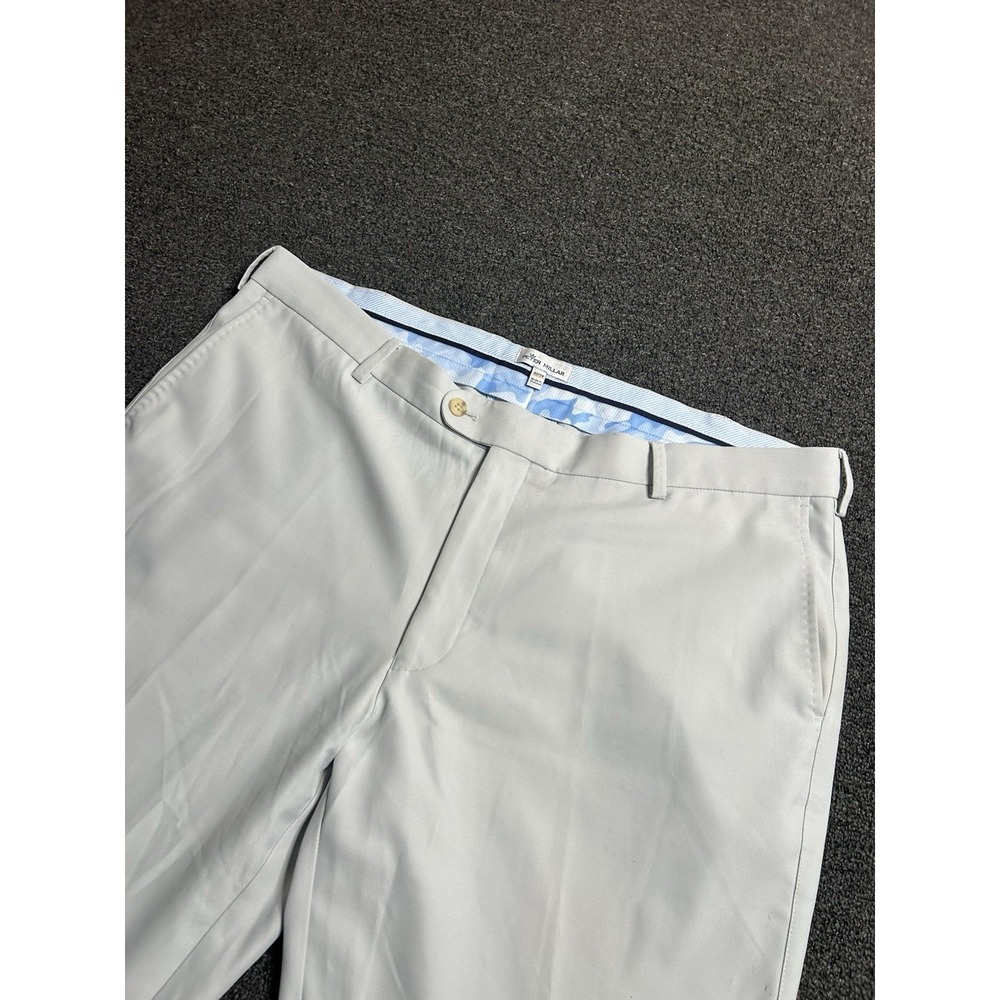 Peter Millar Durham High-Drape Performance Golf Pants Gray Mens 40x34 (40x27)